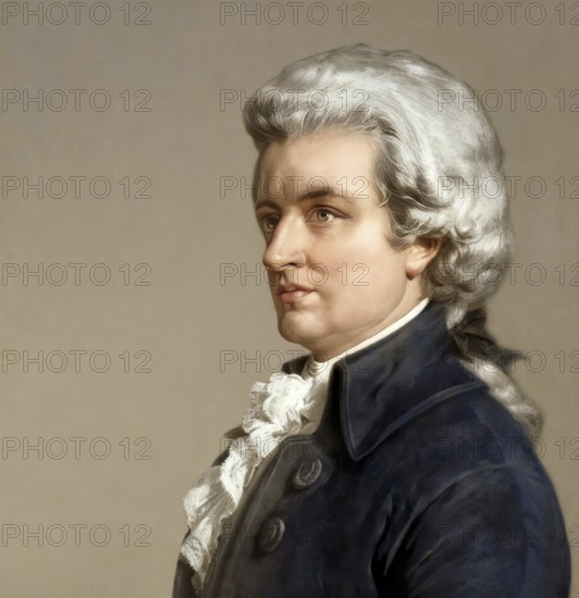 Wolfgang Amadeus Mozart, 1756 – 1791, composer of classical music, First Viennese School, digitally edited