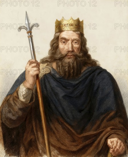 Clovis, Chlodovechus, Chlodwig I, Chlodowech, 466-511, King of the Franks of the Merovingian dynasty, digitally edited