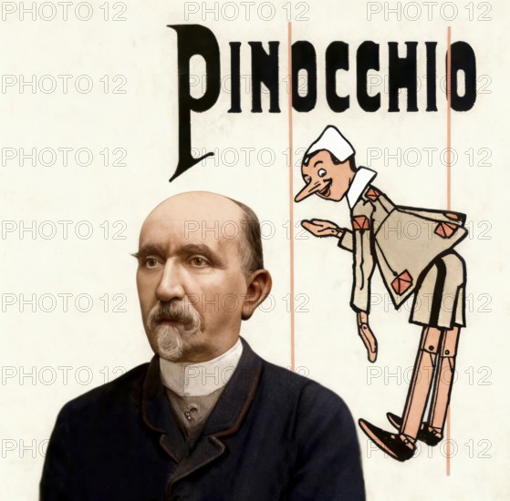 Carlo Lorenzini, 1826 – 1890, better known by the pen name Carlo Collodi, Italian author, humourist, and journalist, known for his fairy tale novel The Adventures of Pinocchio, digitally optimized