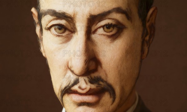 Portrait of Rainer Maria Rilke, 1875 – 1926, Austrian poet and novelist, based on a sketch, digitally edited