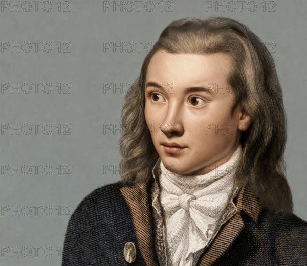 Portrait of Georg Philipp Friedrich Freiherr von Hardenberg, pseudonym and pen name Novalis, 1772 - 1801, German poet of Early German Romanticism, digitally edited