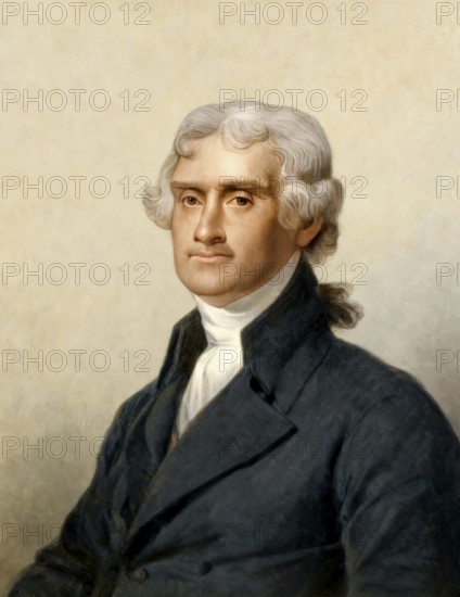 Portrait of Thomas Jefferson, 1743 - 1826, third president of the United States and principal author of the Declaration of Independence, digitally optimized