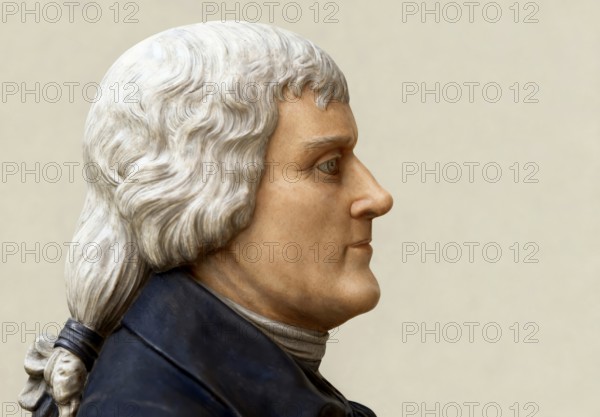Portrait of Thomas Jefferson, 1743 - 1826, third president of the United States and principal author of the Declaration of Independence, digitally optimized based on a plaster relief by Charles L. Hogeboom