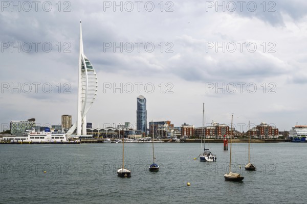 Portsmouth Harbour over Spinnaker Tower, Portsmouth, Gosport, England, United Kingdom