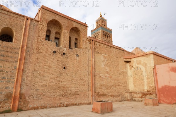 Koutoubia mosque with minaret, landmark of Marrakech, historic old town, Medina, UNESCO World Heritage Site, Morocco