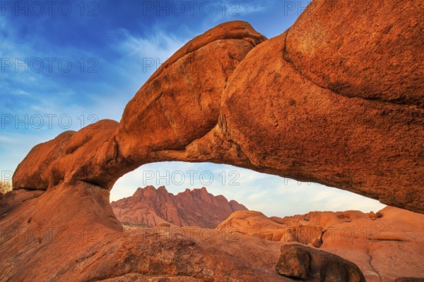 Sunset at Rock Arch, Nature Reserve Spitzkoppe, Mountain, Erongo Province, Namibia