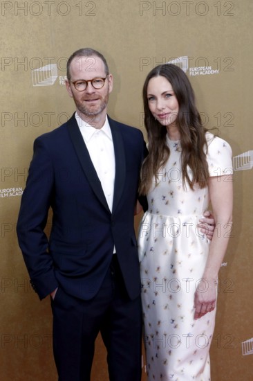 Joachim Trier and Helle Bendixen arriving at the European Film Awards at the House of World Cultures in Berlin on 17.01.2026