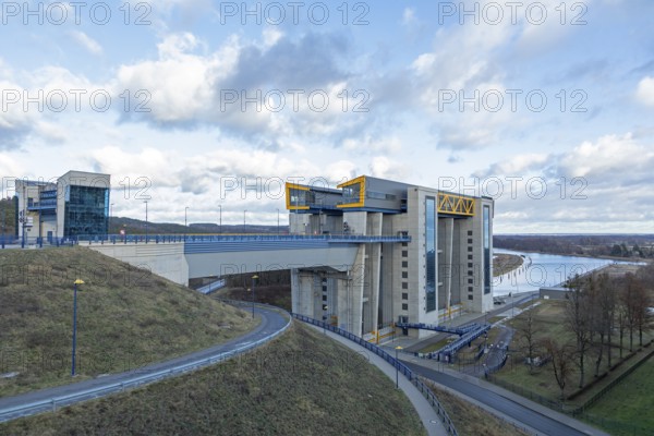 New boat lift, Oder-Havel Canal, Niederfinow, Brandenburg, Germany