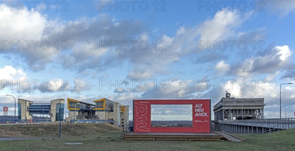 Old and new boat lift, ship lifts, Niederfinow, Brandenburg, Germany