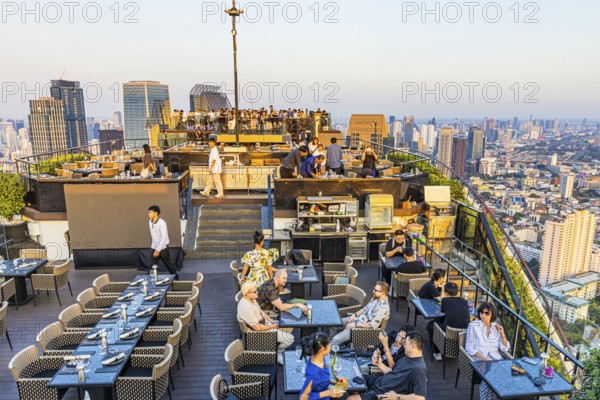 Moon Bar on the roof terrace of Hotel Banyan Tree, Sathon, Bangkok, Thailand's metropolis, Thailand
