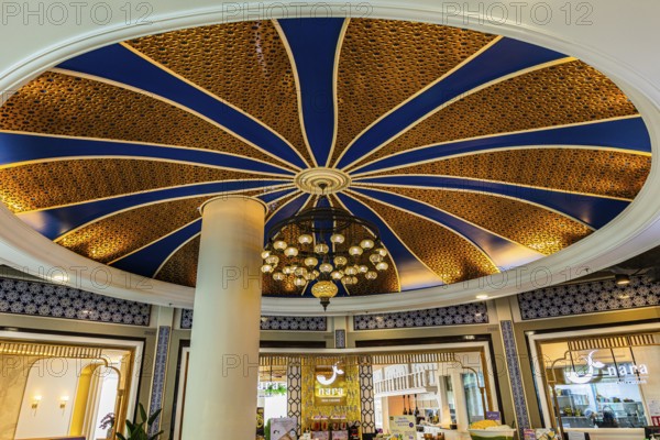 Themed shopping mall, ornate ceiling painting on the top floor, luxury shops, Terminal 21, Bangkok, Thailand's metropolis, Thailand