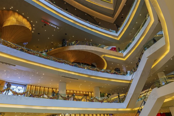 Different floors connected by escalators in Iconsiam Shopping Center, Bangkok, Thailand's metropolis, Thailand