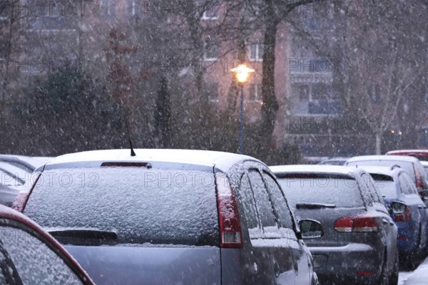 Car with snow, winter, Germany