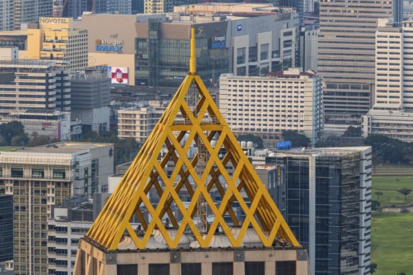 Over the rooftops of Bangkok, view from the Moon Bar on the roof terrace of the Banyan Tree Hotel, Sathon, Bangkok, Thailand's metropolis, Thailand