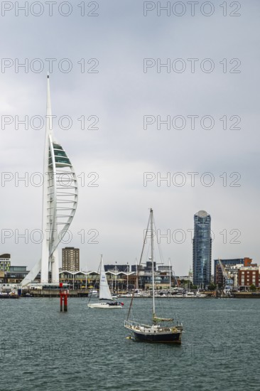 Portsmouth Harbour over Spinnaker Tower, Portsmouth, Gosport, England, United Kingdom