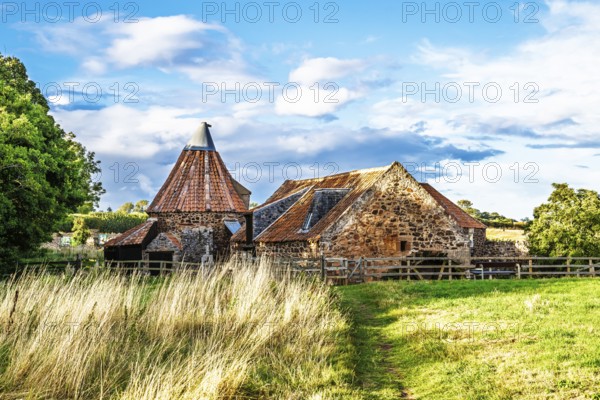Preston Mill and Phantassie Doocot, River Tyne, East Lothian, Scotland, UK