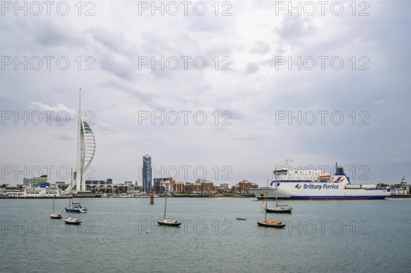 Portsmouth Harbour over Spinnaker Tower, Portsmouth, Gosport, England, United Kingdom