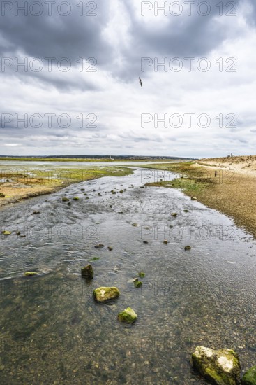 Marshes over Hurst Spit, Milford on Sea, Lymington, Hampshire, UK