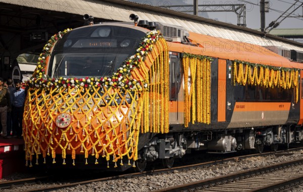 The country's first Vande Bharat sleeper train operating between Guwahati (Kamakhya) and Howrah stands ahead of its virtual flag-off by Prime Minister Narendra Modi, in Guwahati, India, on January 17, 2026