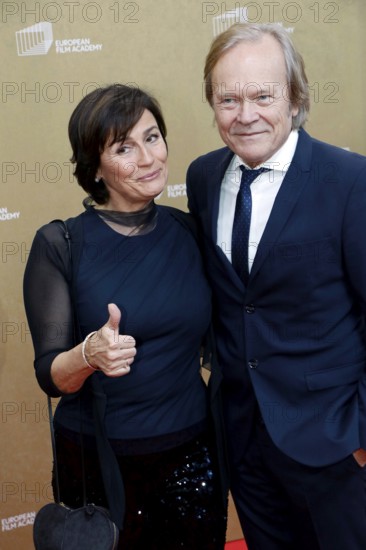 Sandra Maischberger and Jan Kerhart arriving at the European Film Awards at the House of World Cultures in Berlin on 17.01.2026