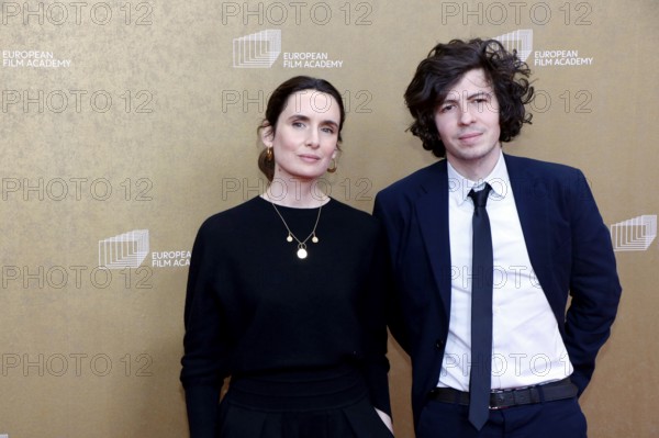 Sophie Mas and Ugo Bienvenu arriving at the European Film Awards at the House of World Cultures in Berlin on 17.01.2026