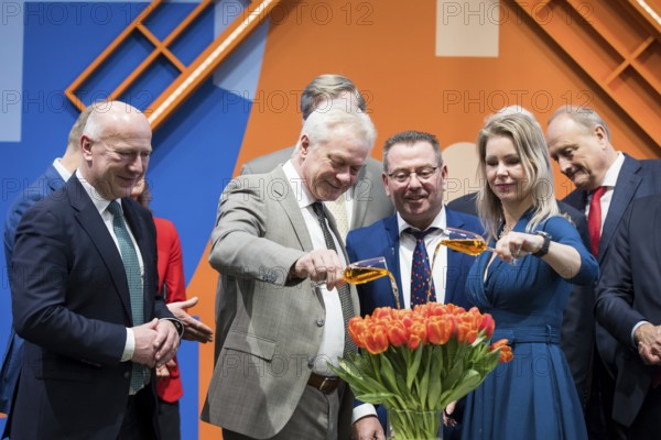 Alios Rainer (Federal Minister of Agriculture, Food and Home Affairs) and Femke Marije Wiersma (Minister of Agriculture, Food Security, Fisheries and Nature) christen the Tulip Berlin Jubilee with their drinks in the hall of the Netherlands during the opening tour of the Green Week at the exhibition grounds in Berlin on 16 January 2026. The trade fair for the agricultural and food industry will take place from 16-25 January 2026