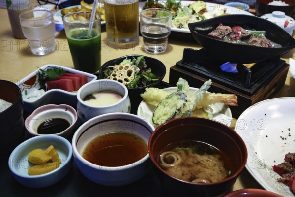 Traditional Japanese food at a restaurant in Arashiyama, Kyoto, Kyoto, Arashiyama, Japan