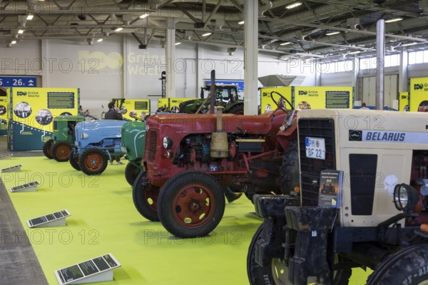 Old agricultural machinery as part of the special exhibition on 100 years of Green Week at Green Week at the exhibition center in Berlin on 16.01.2026. The Agricultural and Food Industry Fair will take place from January 16-25, 2026