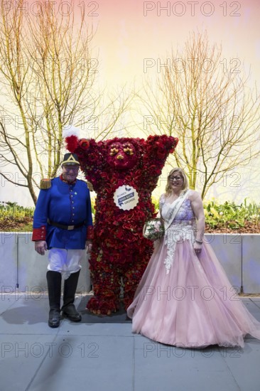 The asparagus grenadier and the asparagus princess from Walbeck in the flower hall at the Green Week at the exhibition center in Berlin on 16.01.2026. The Agricultural and Food Industry Fair will take place from January 16-25, 2026