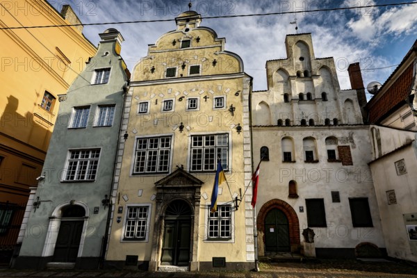 The Three Brothers in the heart of Riga, a group of historic houses, Riga, Latvia