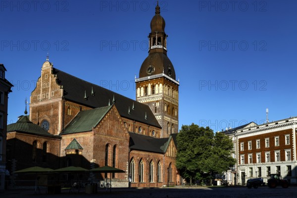 Riga Cathedral with Gothic elements and impressive tower, Riga, Latvia