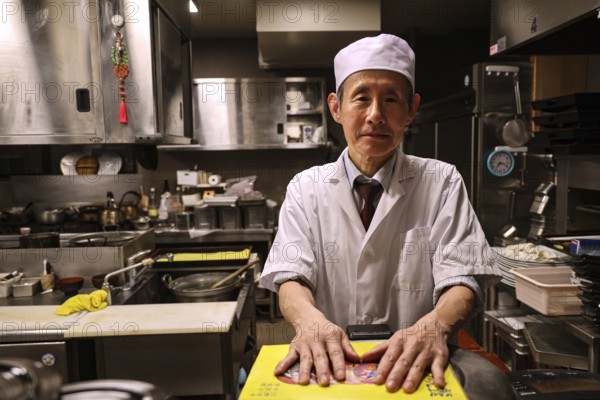 Chef at a traditional kaiseki restaurant in Kyoto, Kyoto, Okazaki, Japan