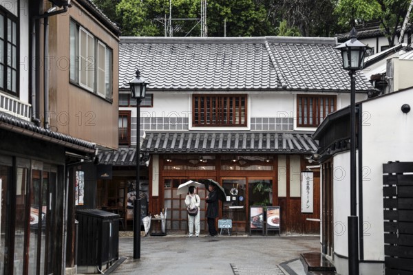 Quiet street with traditional buildings and Japanese architecture, Kurashiki, Japan