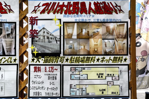 Real estate listing with photos and floor plans in Kobe presented in classic style, Kobe, Japan