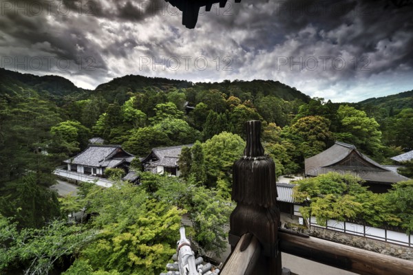 Nanzen-ji temple complex with a view of the surrounding forest in Kyoto, Kyoto, Okazaki, Japan
