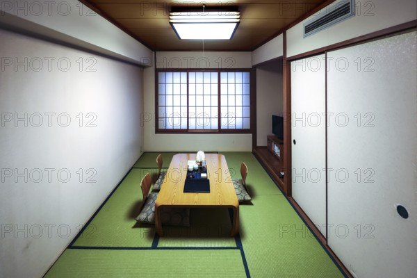 Traditional hotel room in Nishin no Sato near Honganji Temple, Kyoto, Nishi, Japan