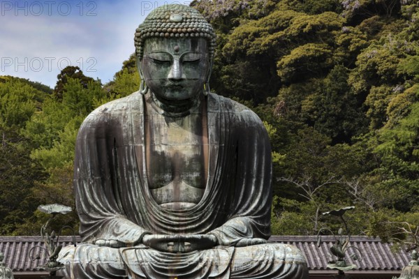 The imposing bronze statue of the Big Buddha at Kotokuin Temple in Kamakura, Kamakura, Kanagawa, Japan