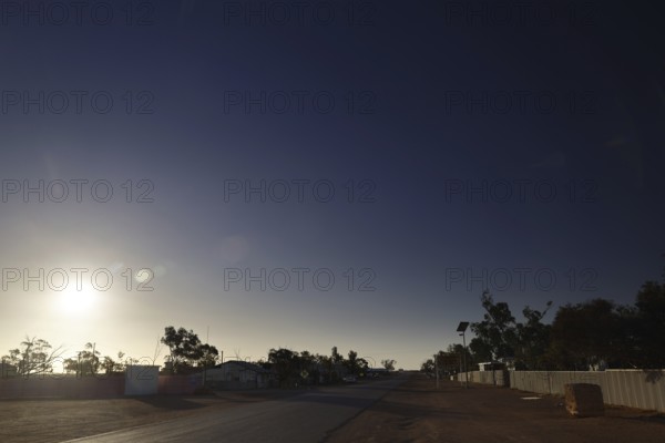 Tranquil landscape at sunset along the Oodnadatta track, zero
