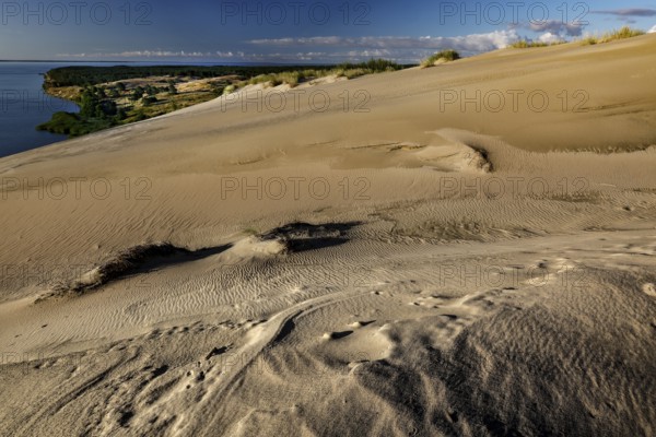 Wide sand dunes overlooking the sea, pristine and natural, Nagliai, Lithuania