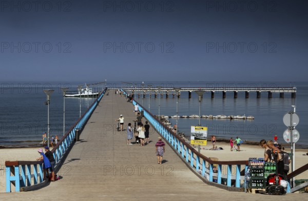 Extensive pier on Palanga beach in peaceful marine environment, Palanga, Klaipeda County, Lithuania