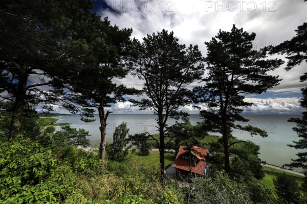 View of Thomas Mann's house in Nida with a view of the coast from Mother-in-Law Mountain, Nida, Lithuania