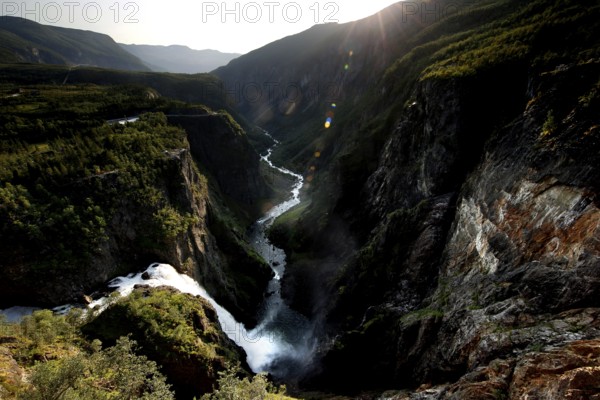Breathtaking view of Vøringsfossen Waterfall in Måbødal, Eidfjord, null, Norway