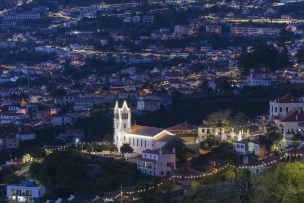 Dusk, São Gonçalo Paróquia Church, Funchal, Madeira, Portugal