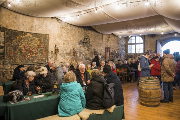Medieval Christmas market, Burkheim, Vogtsburg, Kaiserstuhl, Baden-Württemberg, Germany