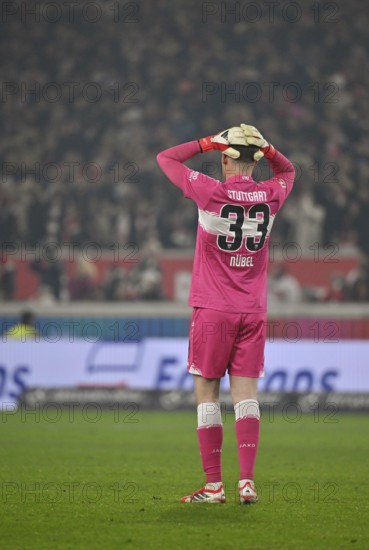 Goalkeeper Alexander Nübel VfB Stuttgart (33) disappointed Gesture Gesture MHPArena, MHP Arena Stuttgart, Baden-Württemberg, Germany
