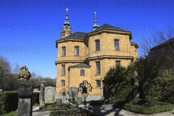 Pilgrimage church Basilica Vierzehnheiligen near Bad Staffelstein, Lichtenfels district, Gottesgarten region in the Upper Mainland, Upper Franconia, Bavaria, Germany