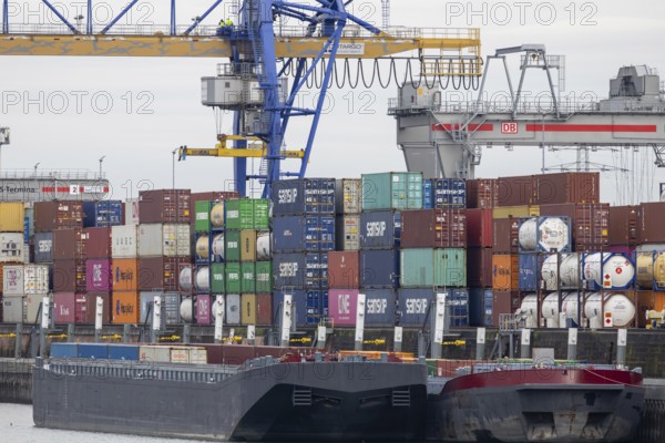 The port of Mannheim, Baden-Württemberg. It is considered one of the most important inland ports in Europe