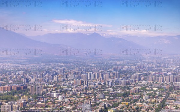 Santiago de Chile panoramic center skyline and residential city center