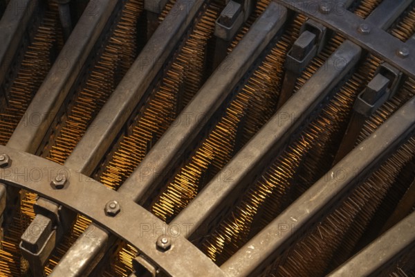 Detail historical machine for making matches, Tändsticksmuseet match museum or match museum, Jönköping, Jönköpings län, Sweden