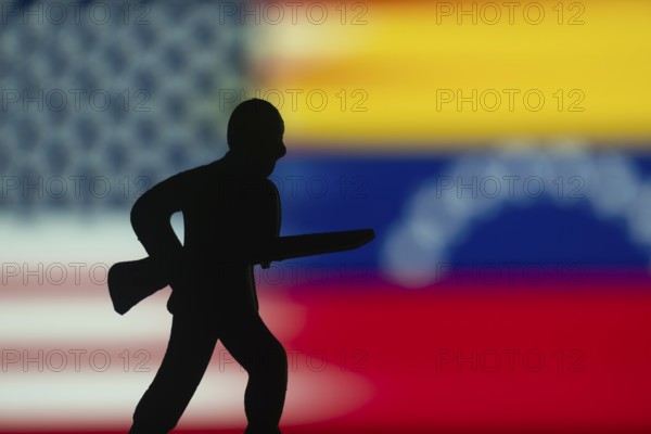 Military Presence and Border Security Silhouette - USA and Venezuela